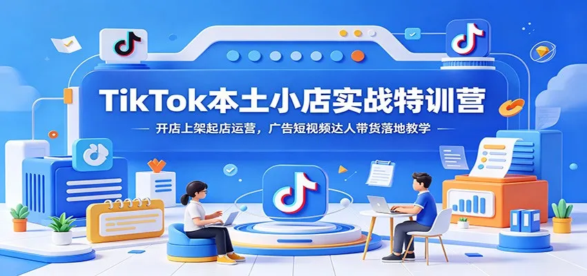 TikTok本土小店实战特训营：开店上架起店运营，广告短视频达人带货落地教学-小优资源网