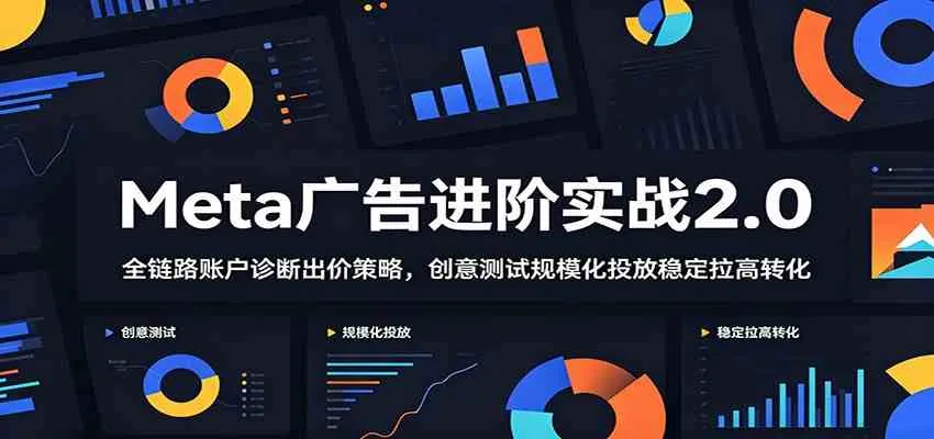 Meta广告进阶实战2.0：全链路账户诊断出价策略，创意测试规模化投放稳定拉高转化-小优资源网