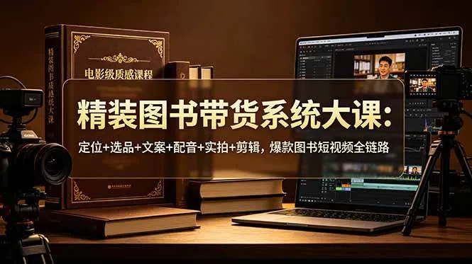 (19007期)精装图书带货系统大课:定位+选品+文案+配音+实拍+剪辑,爆款图书短视频全链路-小优资源网