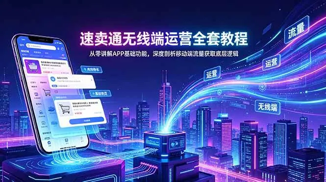 （18904期）速卖通无线端运营全套教程，从零讲解APP基础功能，深度剖析移动端流量获取底层逻辑-小优资源网